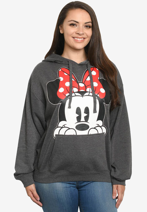 Disney Minnie Mouse Red Bow Hoodie Sweatshirt Charcoal, , alternate image number null