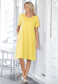 Perfect Short-Sleeve Crewneck Tee Dress