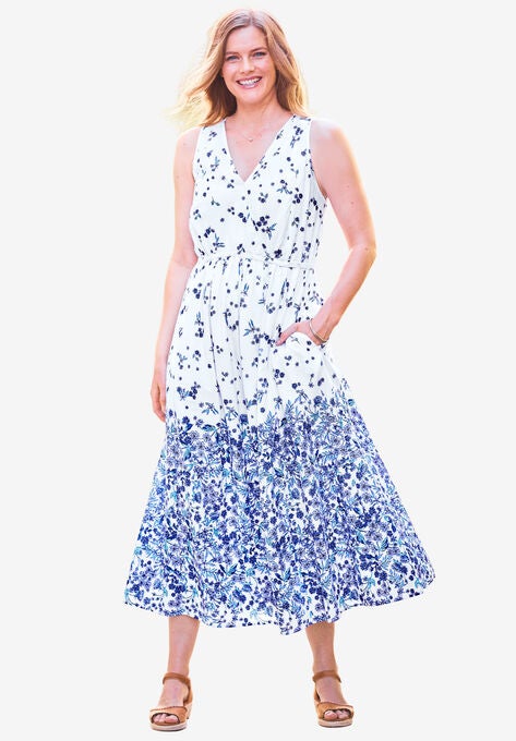 Sleeveless Surplice Maxi Dress Plus Sizemaxi Dresses Woman Within