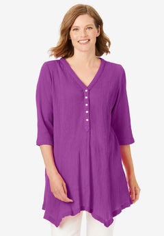 Handkerchief Hem Henley Tunic