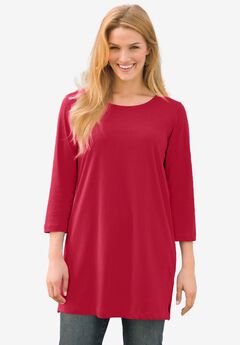 Perfect Three-Quarter-Sleeve Scoopneck Tunic