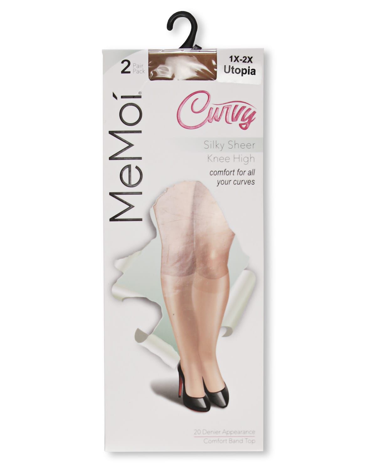 Women&#39;s 2 Pair Pack Silky Sheer Curvy Knee Highs, UTOPIA, alternate image number 1