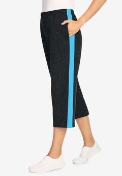 Side-Stripe Cotton French Terry Capri