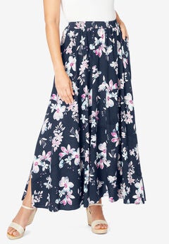 Pull-On Elastic Waist Soft Maxi Skirt