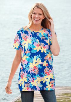 Perfect Printed Short-Sleeve Crewneck Tee