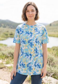 Perfect Printed Short-Sleeve Crewneck Tee