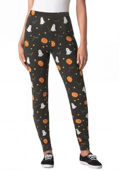 Stretch-Cotton Knit Pull-On Printed Leggings