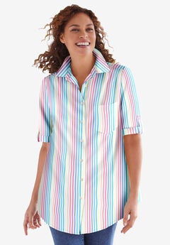 Short-Sleeve Button Down Seersucker Shirt