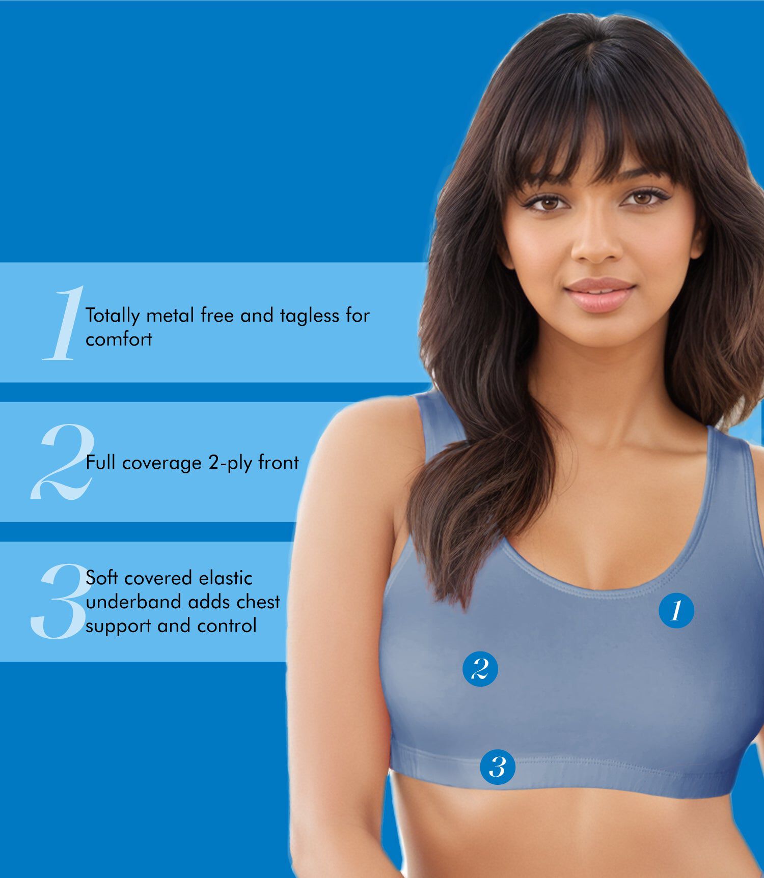 Bestform Tank Style Sports Bra 3-Pack - 5009012PP, WHITE BLUE GREY, alternate image number 7