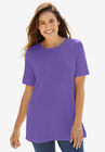 Perfect Short-Sleeve Crewneck Tee, PETAL PURPLE, hi-res image number null