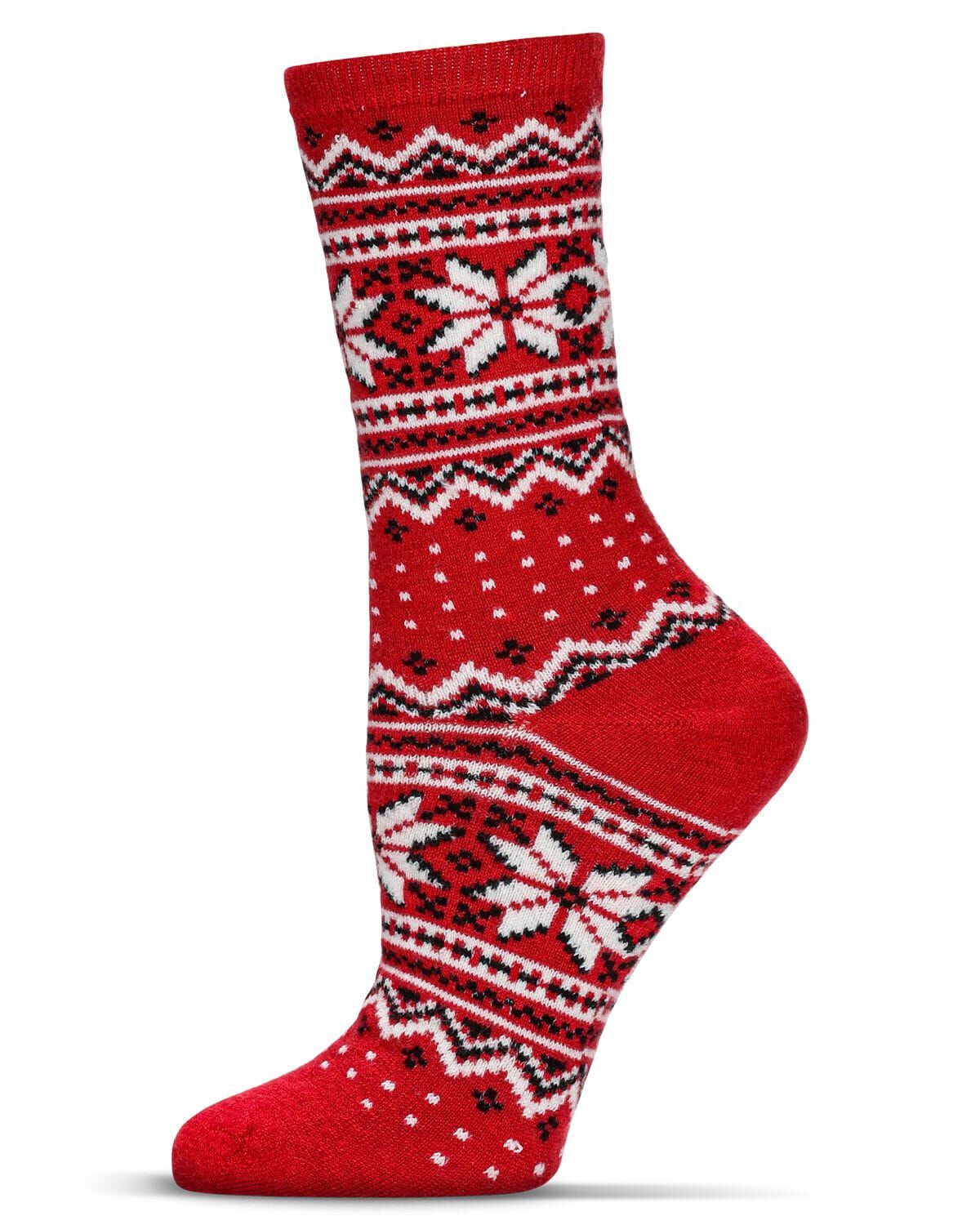 Women's Soft Fairisle Cashmere Blend Crew Socks