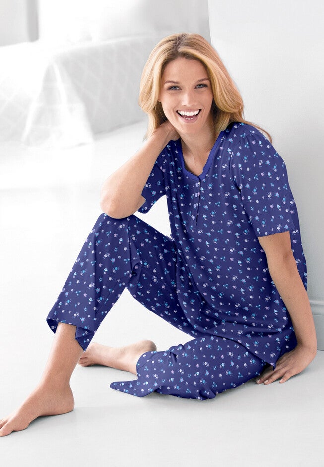 Floral Henley PJ Set, , alternate image number null