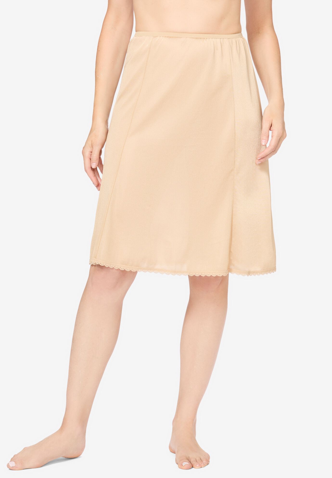 Plus Size 6 Panel Half Slip for Dresses Nude