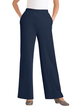 7-Day Rib-Knit Wide-Leg Pull-On Pants