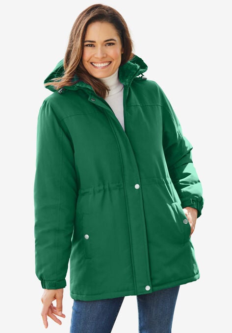 Water-Resistant Parka, EMERALD, hi-res image number null