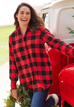 Plaid Double-Brushed Cotton Flannel Shirt