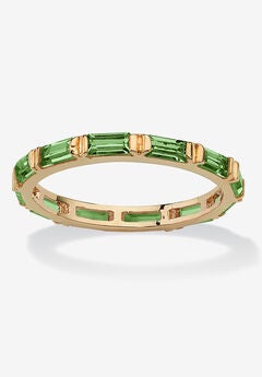 14K Yellow Gold-Plated Birthstone Baguette Eternity Ring