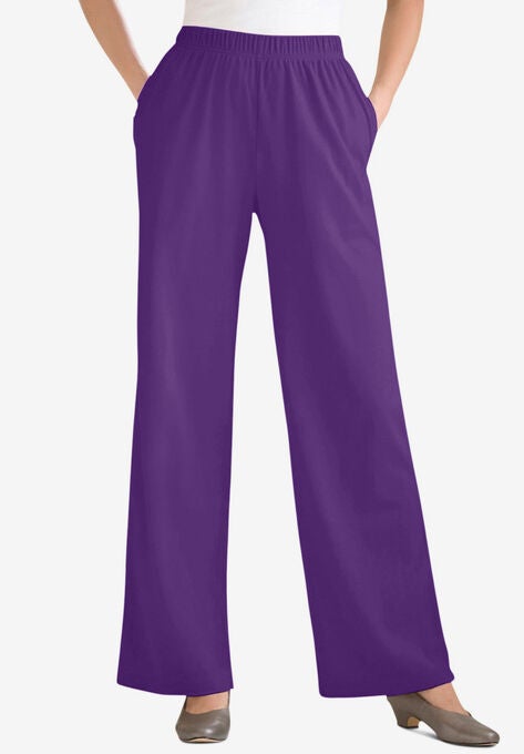 7-Day Knit Wide Leg Pant, RADIANT PURPLE, hi-res image number null