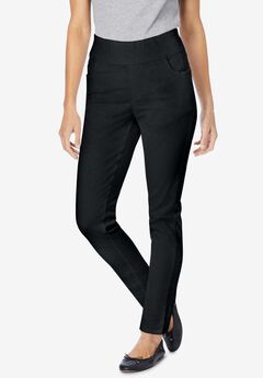 Flex-Fit Slim-Leg Pull-On Gap-Free Stretch-Denim Jeans
