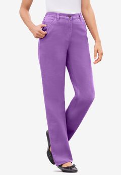 Womens Plus-Size Perfect All-Cotton Back-Elastic Denim Jeans
