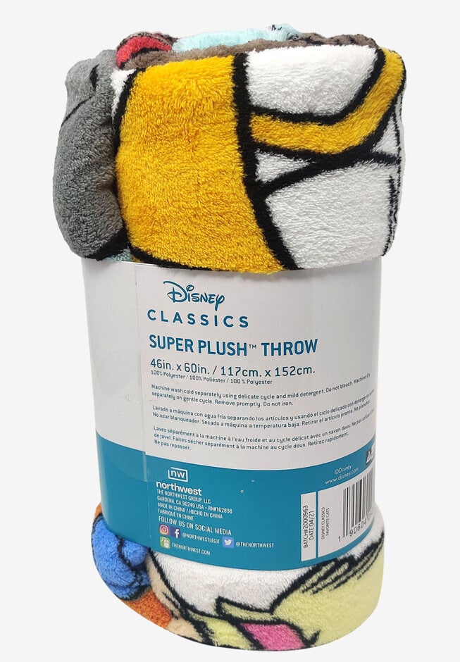 Disney Cats Throw Blanket 46 inches x 60 inches Plush Figaro Cheshire Cat Dinah Toulouse, , alternate image number 6