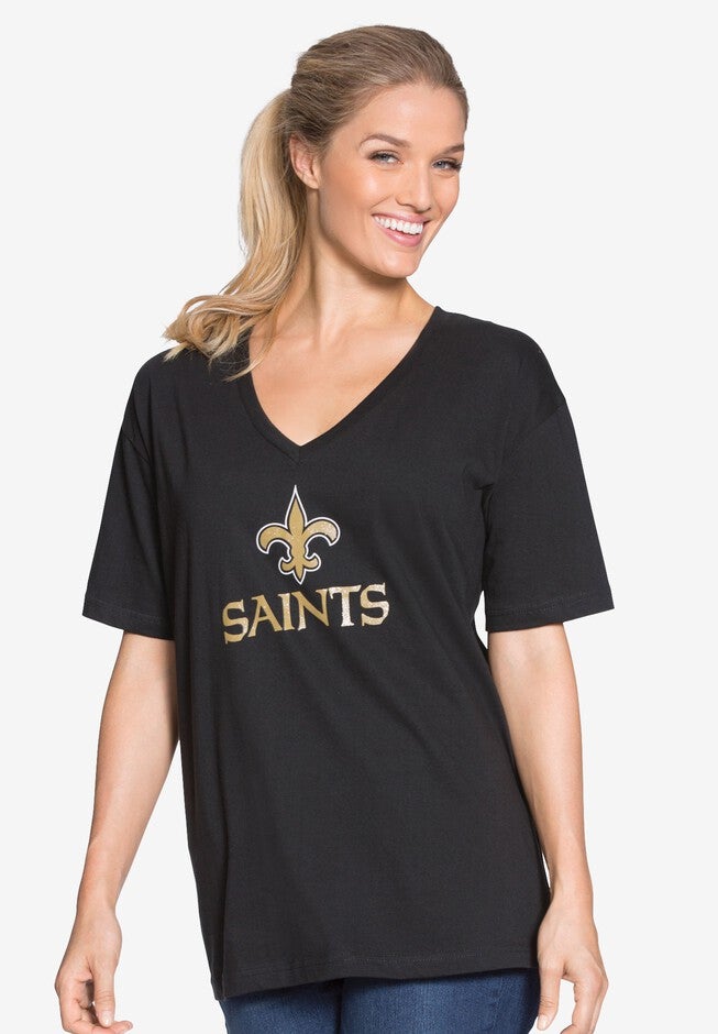 V-Neck NFL Tee, SAINTS, hi-res image number 0