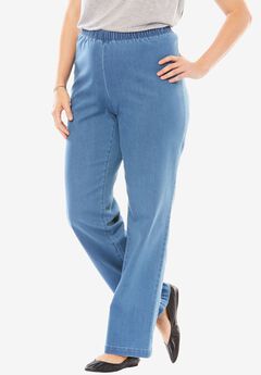 Wide-Leg Fineline Denim Jean