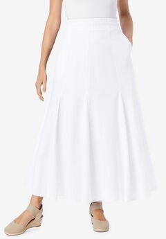 Wide Elastic Waist Skirt