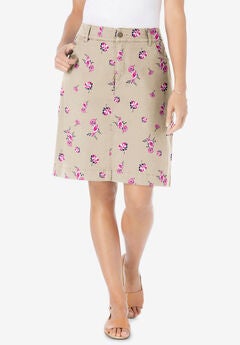 Adjustable Waist Chino Skort