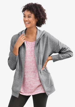 Zip Front Tunic Hoodie Jacket