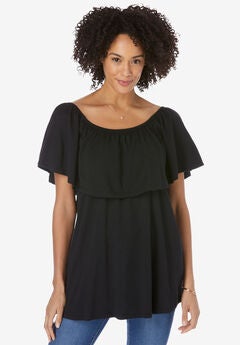 Off Shoulder Ruffle Tee