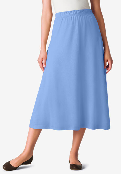 7-Day Knit A-Line Skirt, FRENCH BLUE, hi-res image number null