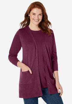 Perfect Longer-Length Cotton Cardigan Sweater