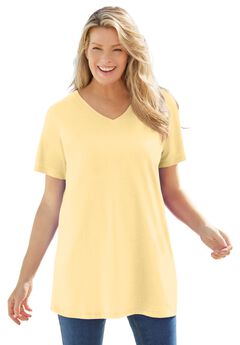 Perfect Short-Sleeve V-Neck Tunic