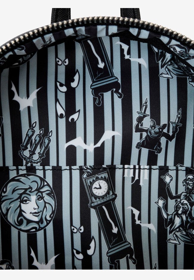 Loungefly x Disney Haunted Mansion Gargoyle Wallpaper Mini Backpack, BLACK, alternate image number null