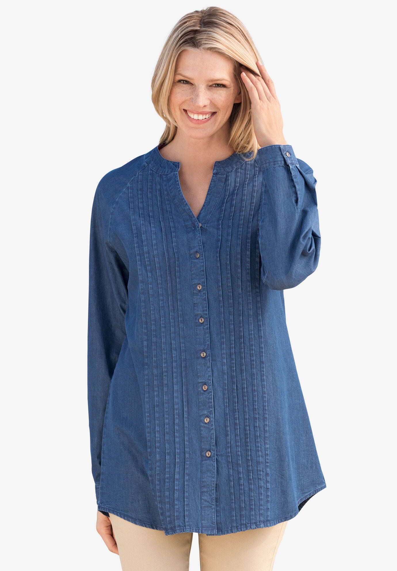 Women's denim tunics clearance