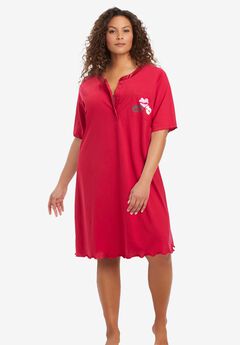 Satin Trim Cotton Sleepshirt