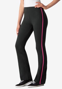 Stretch Cotton Side-Stripe Bootcut Pant