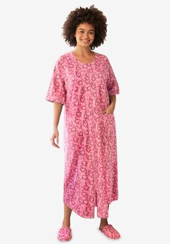 Long French Terry Zip-Front Robe