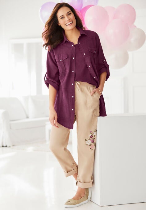 Cotton Gauze Bigshirt, , alternate image number null