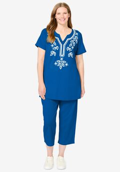 Printed Tunic and Capri Set