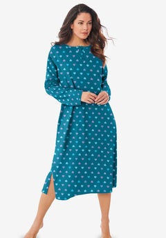 Long-Sleeve Henley Print Sleepshirt