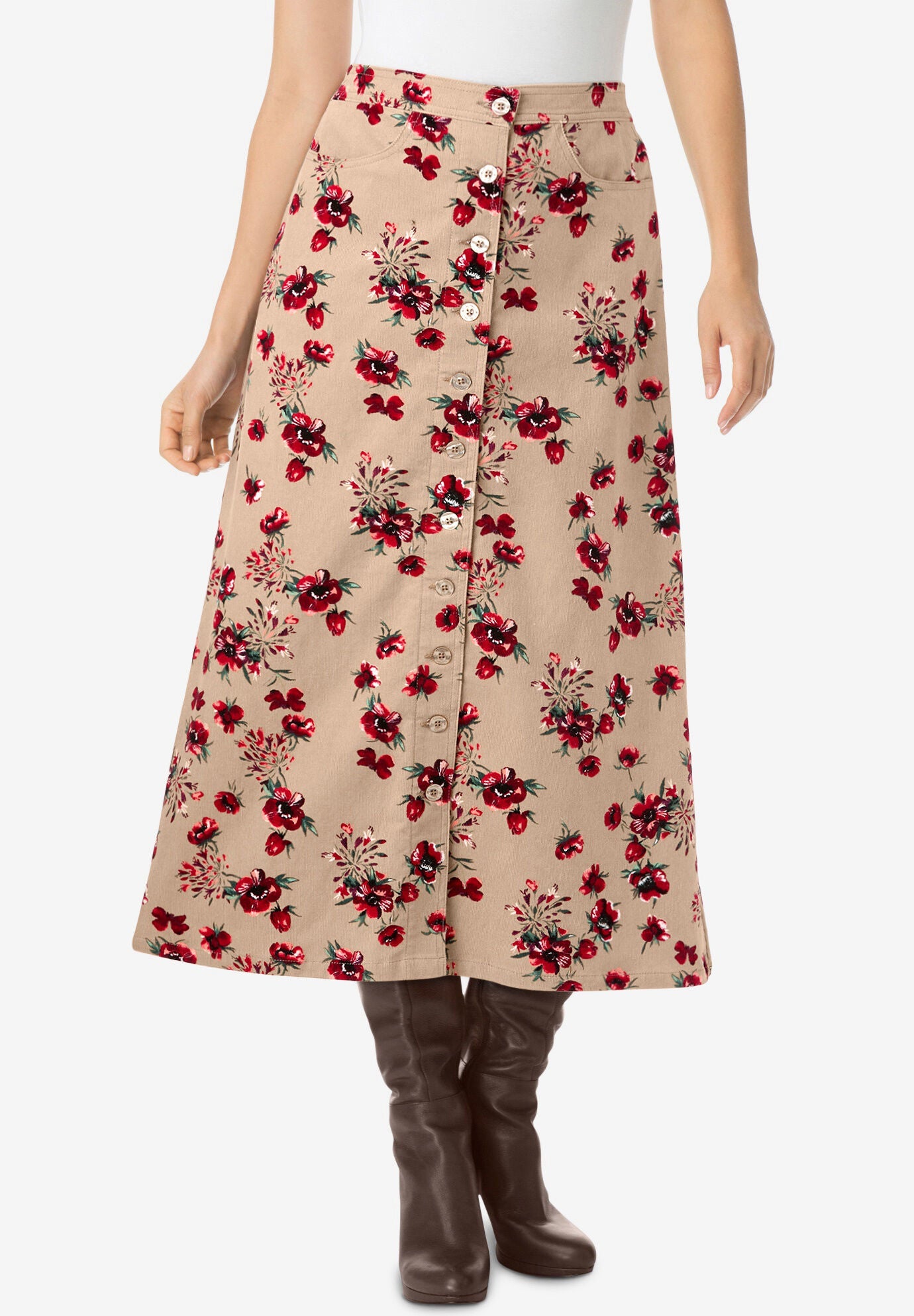Plus size corduroy skirt 90 sale