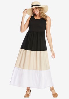 Colorblock Tiered Dress