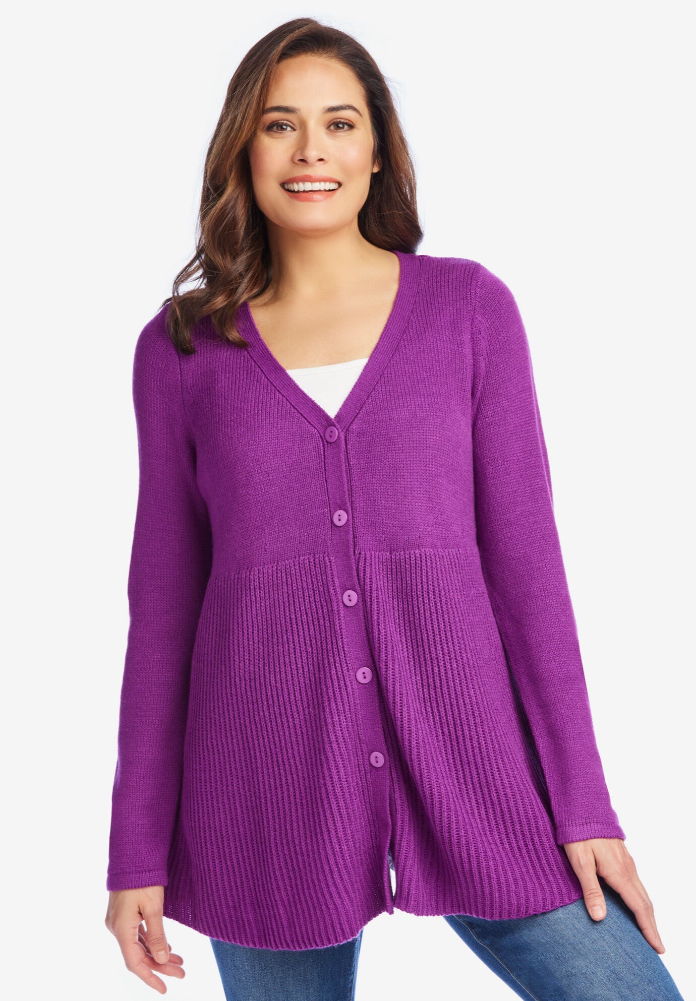 Babydoll Cardigan Sweater. | Woman Within