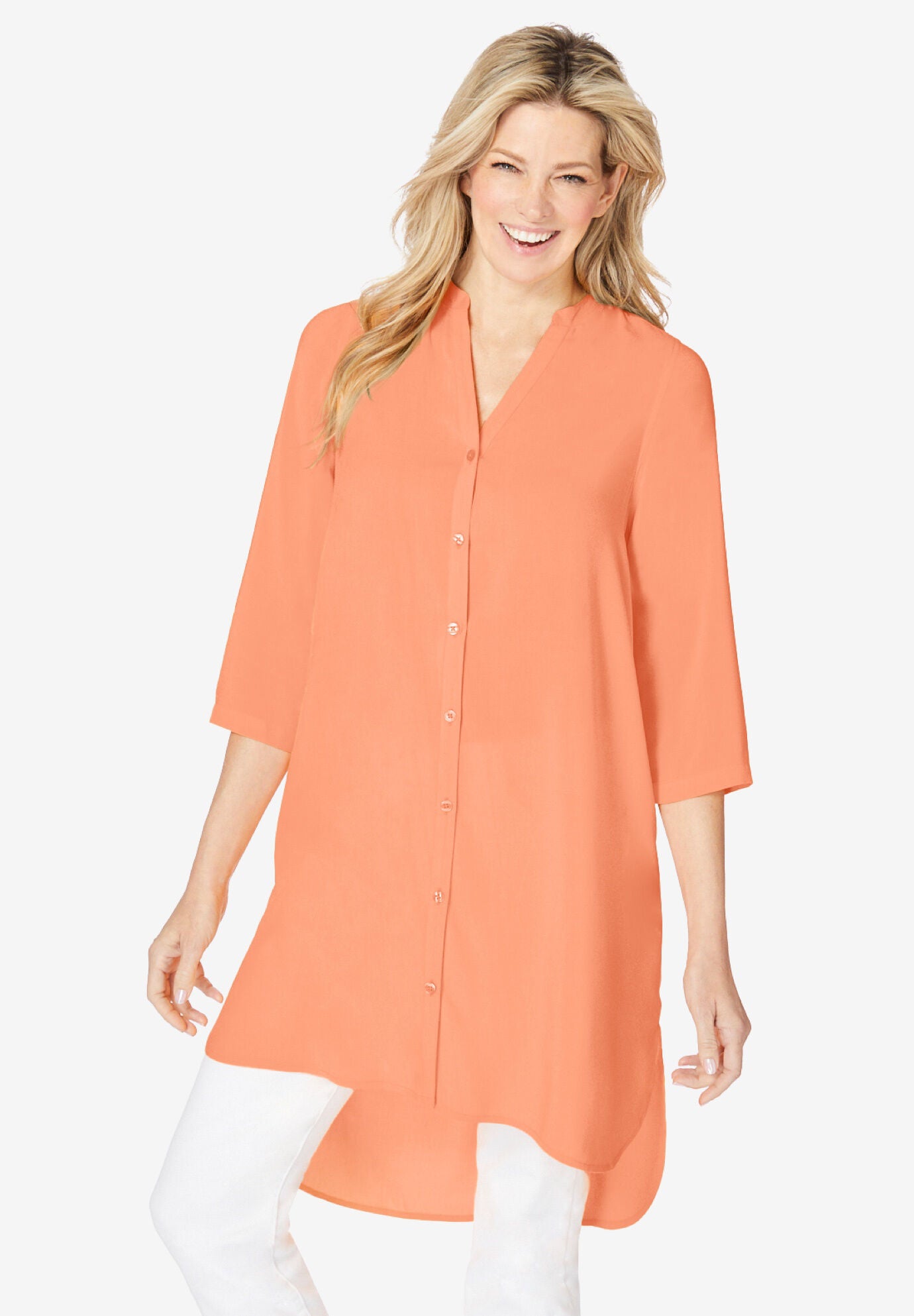 High Low Tunic, ORANGE MELON, hi-res image number 0