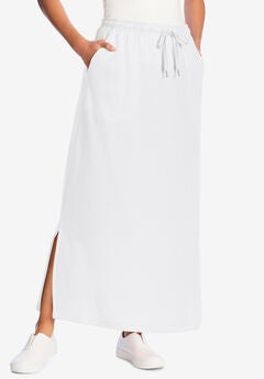 Sport Knit Side-Slit Skirt