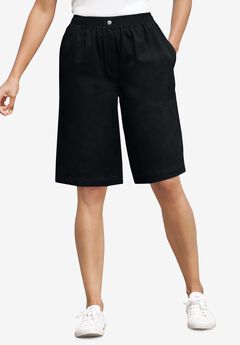 7-Day Elastic-Waist Cotton Denim Short