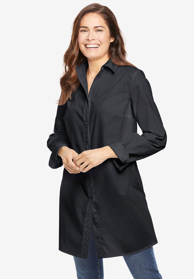 Perfect Long-Sleeve A-line Tunic, BLACK, hi-res image number null