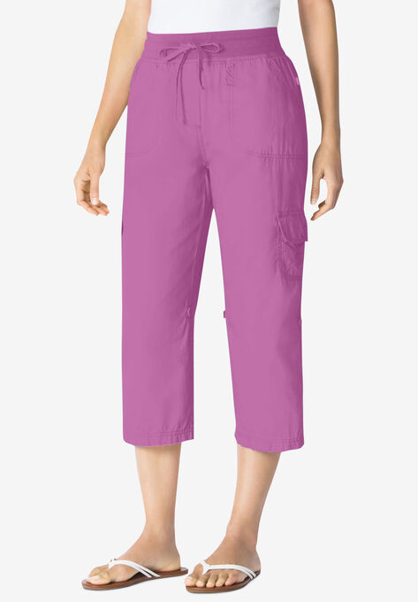 Convertible Length Cargo Capri Pant, PRETTY ORCHID, hi-res image number null